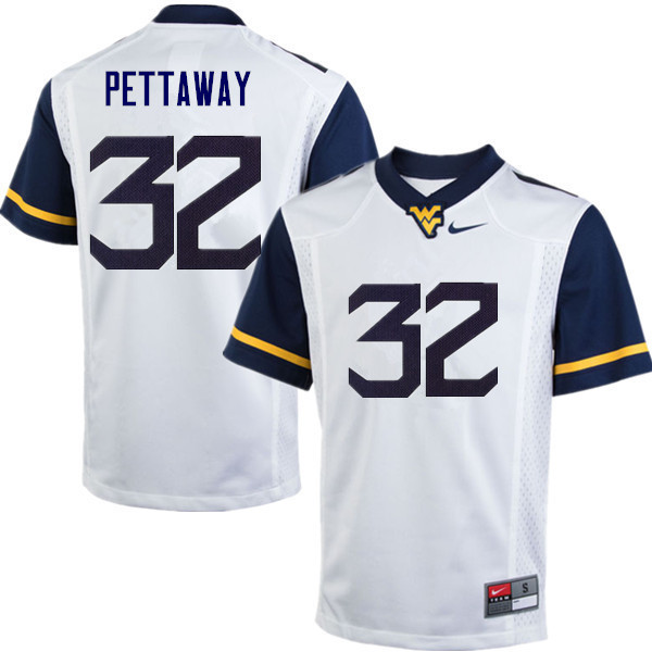 Men #32 Martell Pettaway West Virginia Mountaineers College Football Jerseys Sale-White - Click Image to Close